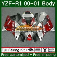body for yamaha yzf 1000 yzf r 1 yzf 1000 2000 2001 frame 59cl 12 red silver yzf r1 00 01 yzf1000 yzf r1 yzfr1 00 01 fairings