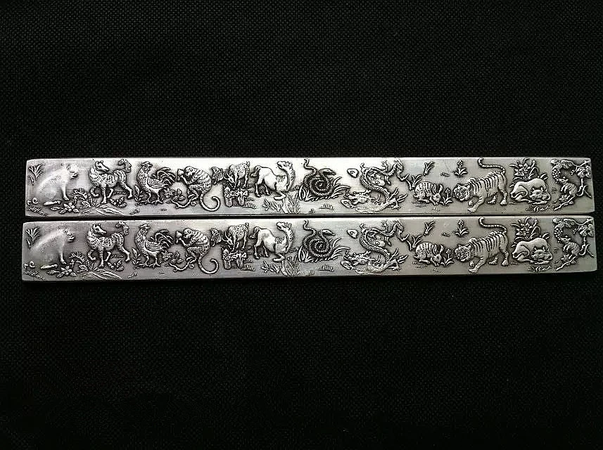 

The "scholar's four jewels" copper gilt silver paper weight "twelve year" Cupronickel Paperweight Paperweight