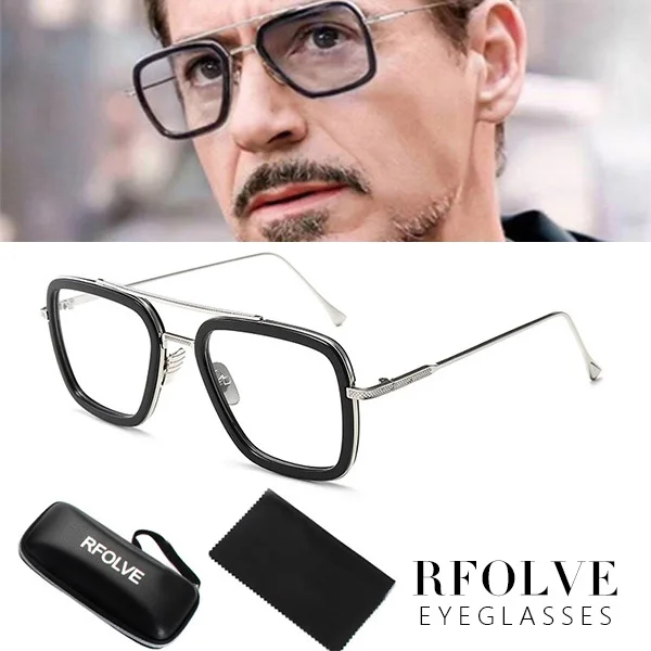 11Silver Frame Clear Роскошные модные Мстители, Тони Старк, стиль полета, мужские солнцезащитные очки, квадратные, фирменный дизайн, солнцезащитные очки Oculos, Ретро стиль, мужские, Железный человек 3 - Цвет линз: 11Silver Frame Clear