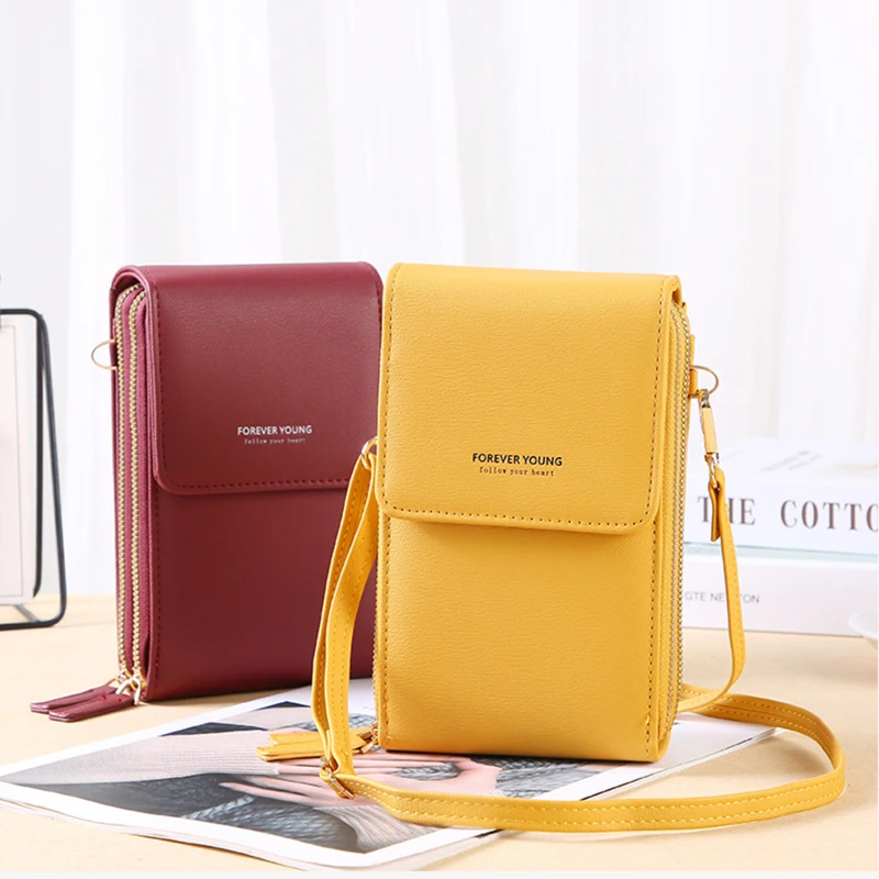 

New Summer Women Phone Bag Outdoor Pocket Wallet Crossbody Bag Heart Shaped Decorative Mobile Phone Screen Touch Daily