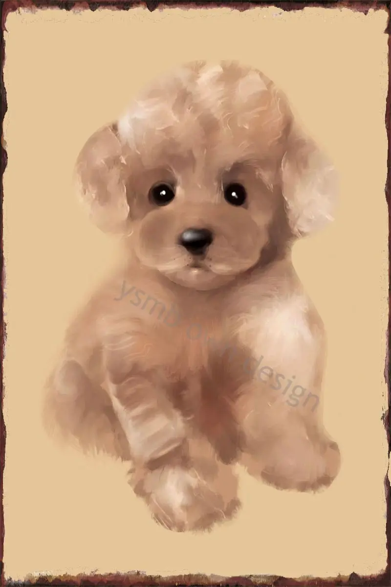 

Игрушечный Пудель, щенок, искусство, Ретро винтажный металлический знак, Оловянная табличка, настенный Декор для дома, клуба, мужская пещера...