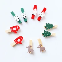 10pcs christmas wood clips xmas tree snowflake clothespins diy photo pegs hanging clips for party favors home art craft decor