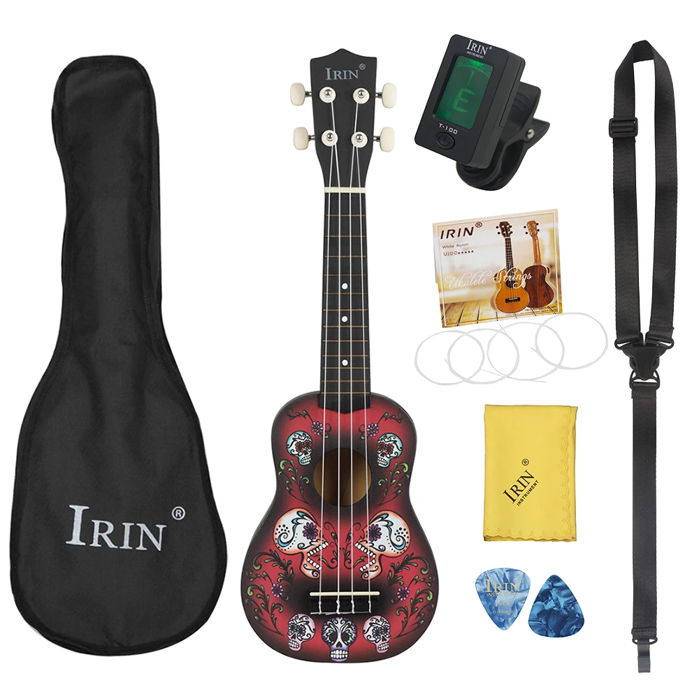 Укулеле M MBAT 21 дюйм гавайский музыкальный инструмент гитара с черепом 4 струны