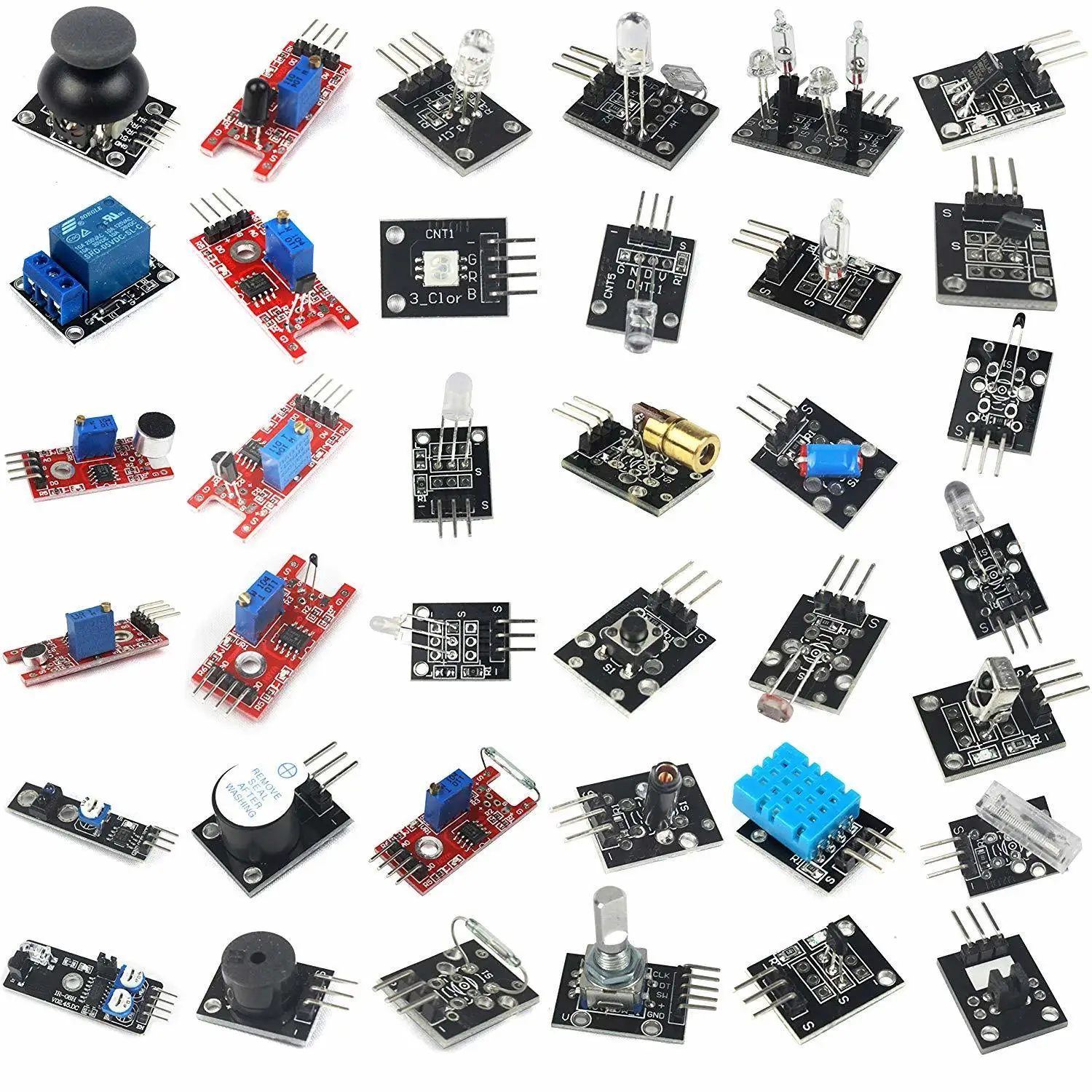 Наборы сенсорных модулей 37 в 1 пластиковая коробка для Arduino Uno R3 Mega2560 Mega328 Nano Raspberry Pi