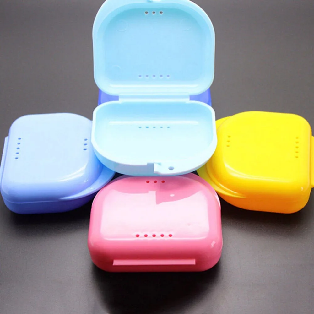 

Wholesale 1Pcs Portable Plastic Denture Bath Box Case Dental False Teeth Appliance Container Storage Boxes Dentures Cleaner