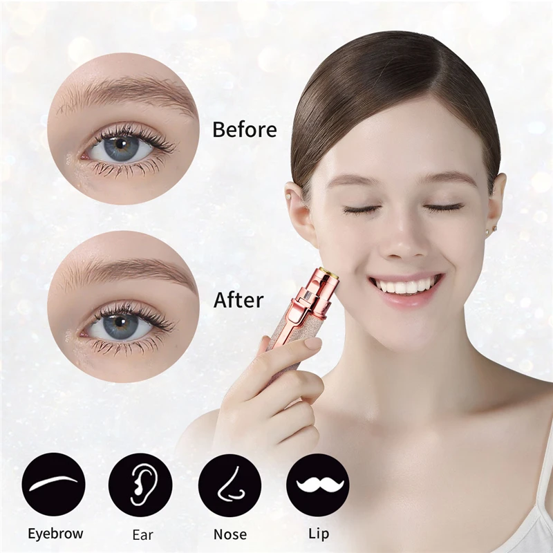 Comprar Recortador De Cejas Recargable 2 En 1 Para Mujer, Afeitadora Mini USB, Utensilio Para Eliminar El Vello Facial, Tamaño De La Pluma, Afeitadora De Pelo Femenino
