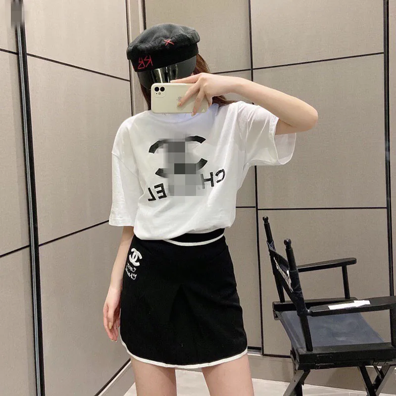 

2021 Summer Tshirt Tops Letter Print Cotton T-shirt Plus Size Fashion Couples Casual Short Sleeved T Shirt Tops Ladies Loose Tee