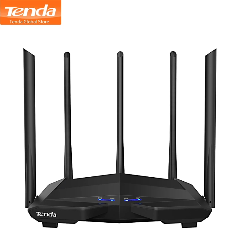 

New Tenda AC11 Gigabit Dual-Band AC1200 Wireless Router Wifi Repeater with 5*6dBi High Gain Antennas Wider Coverage, Easy setup