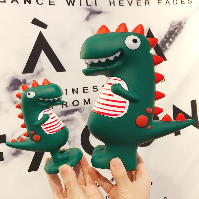 

Creative Cartoon Dinosaur Piggy Bank Shockproof Plastic Saving Coin Box Container Fall-proof Home Decor Ornaments Children Gift
