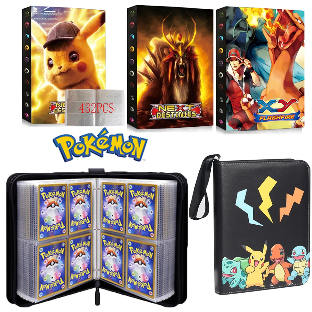 

432PCS Pokemon Cards Album Book Cool Collections Cartoon Anime Game Cards Binder Folder Top Loaded List Toys Gift for Children