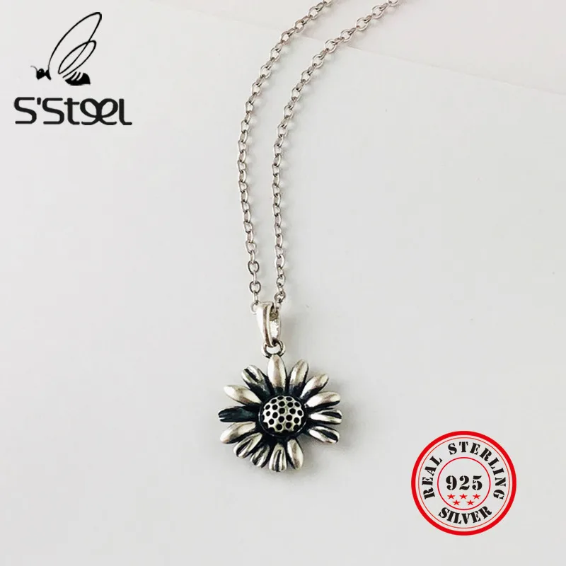 Ожерелье женское из серебра 925 пробы с маленькими маргаритками|Ожерелья| |