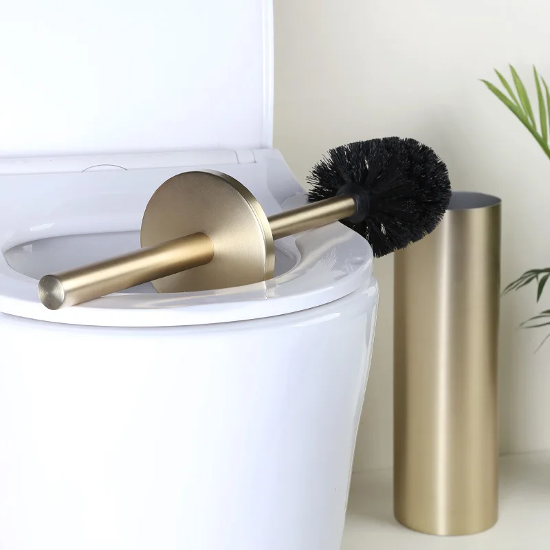 standing toilet brush holder304 stainless steel bathroom accessories in brushed gold durable type toilet clean brush holder free global shipping