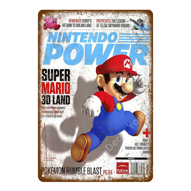 Япония плакат видеоигры nintendo power Супер Марио стикер стены sega Gamer стены искусства дощечки с рисунком комнаты декор YI-030 - Цвет: YD7977EI