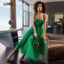 LORIE – robe de bal verte élégante, longueur thé, bretelles Spaghetti, robe de soirée pour remise de diplôme, robe de célébrité jurken  (2)