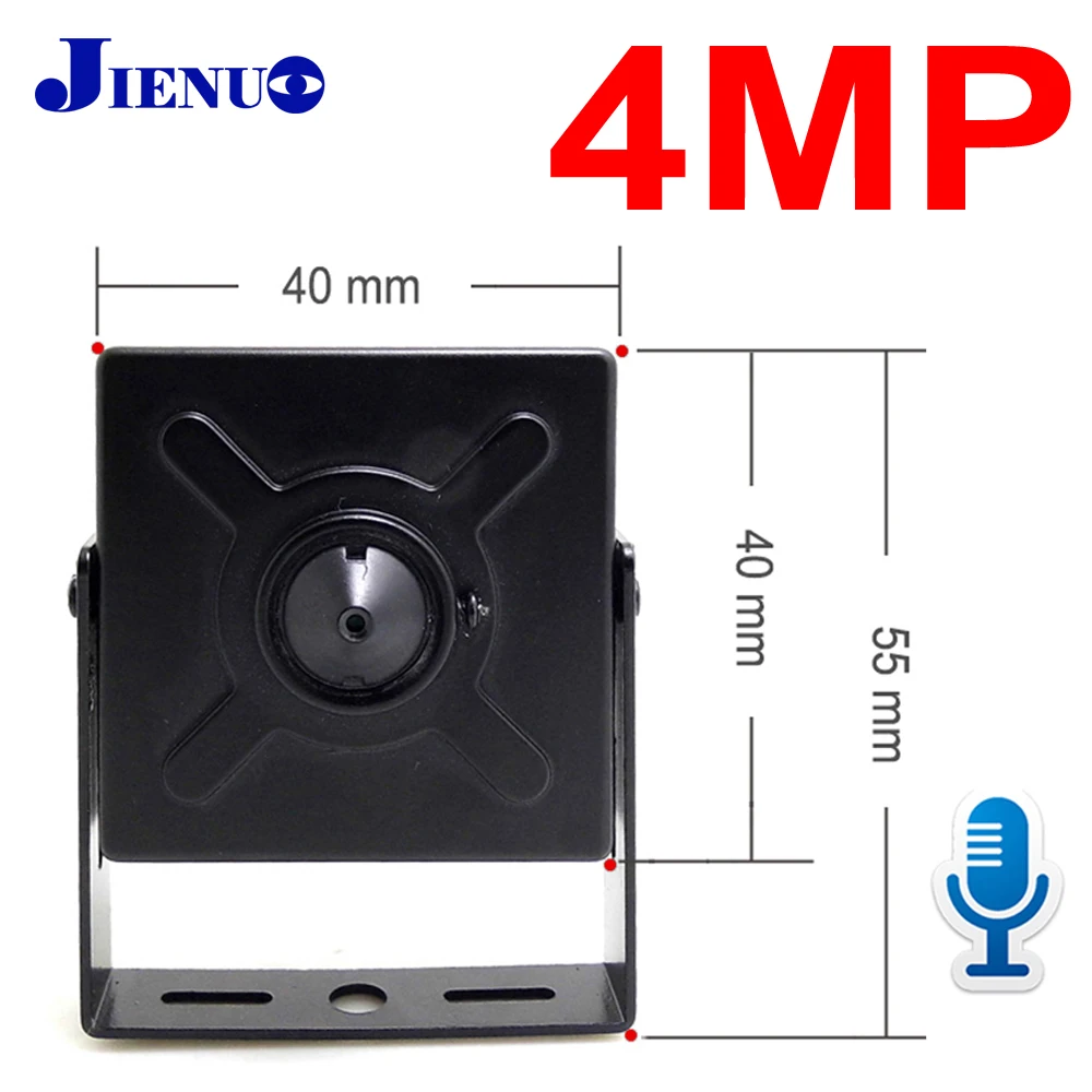 JIENUO 4MP POE камера мини аудио микро Cctv видеонаблюдения для дома Onvif маленькая CCTV HD