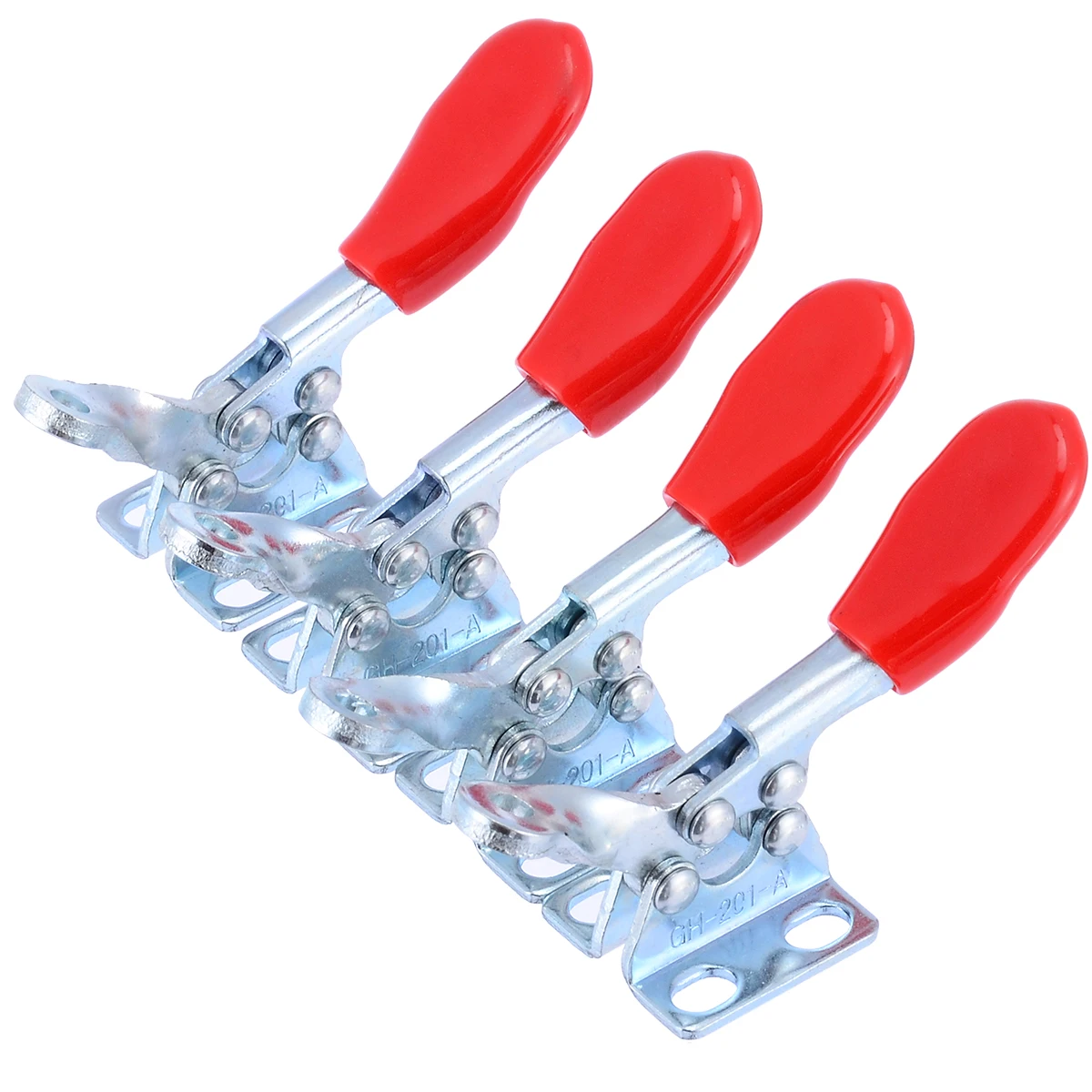 

GH-201A Horizontal Toggle Clamp Quick-Release 201 Toggle Clamps Set 27KG Hand Clip Tool Vertical Toggle Clamp Tools 4pcs