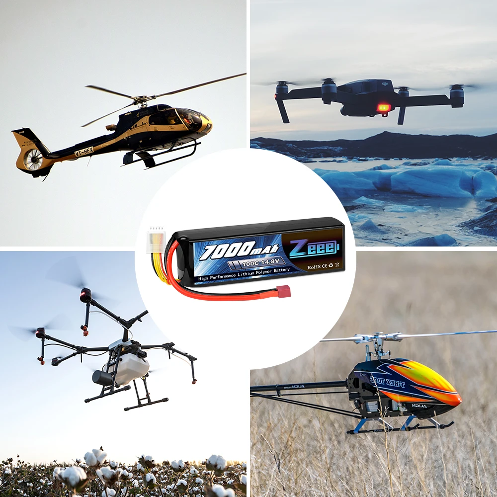 Zeee 14 8 V 100C 7000mAh 4S Lipo Battery Deans Connector с металлическими пластинами для X Maxx RC Truck Tank Car Racing