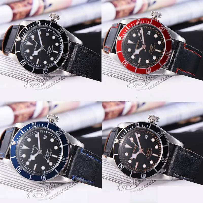 

Corgeut mens watch41mm Miyota 、NH35 MOVE luminous Sapphire Glass DATE Rotatable Bezel swim Automatic Mechanical wristwatches men