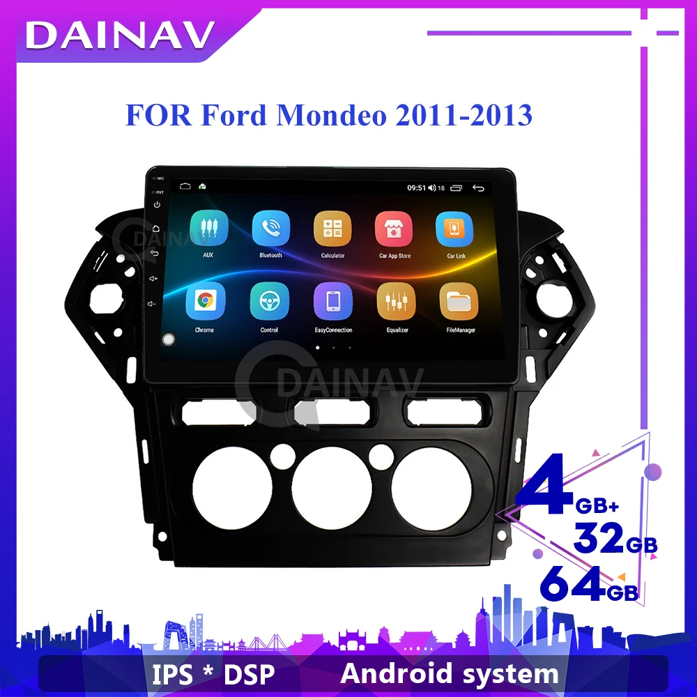 

Автомагнитола на Android, мультимедийный проигрыватель для Ford mondeo 2011-2013, GPS-навигация, стерео, DVD, видео плеер, головное устройство, 2din магнитофон