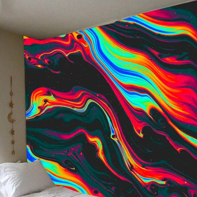 

Natural Luxury Gouache Landscape Tapestry Magic Psychedelic Wall Artist Home Wall Decoration Aesthetic Room Decor Boho Tapestry