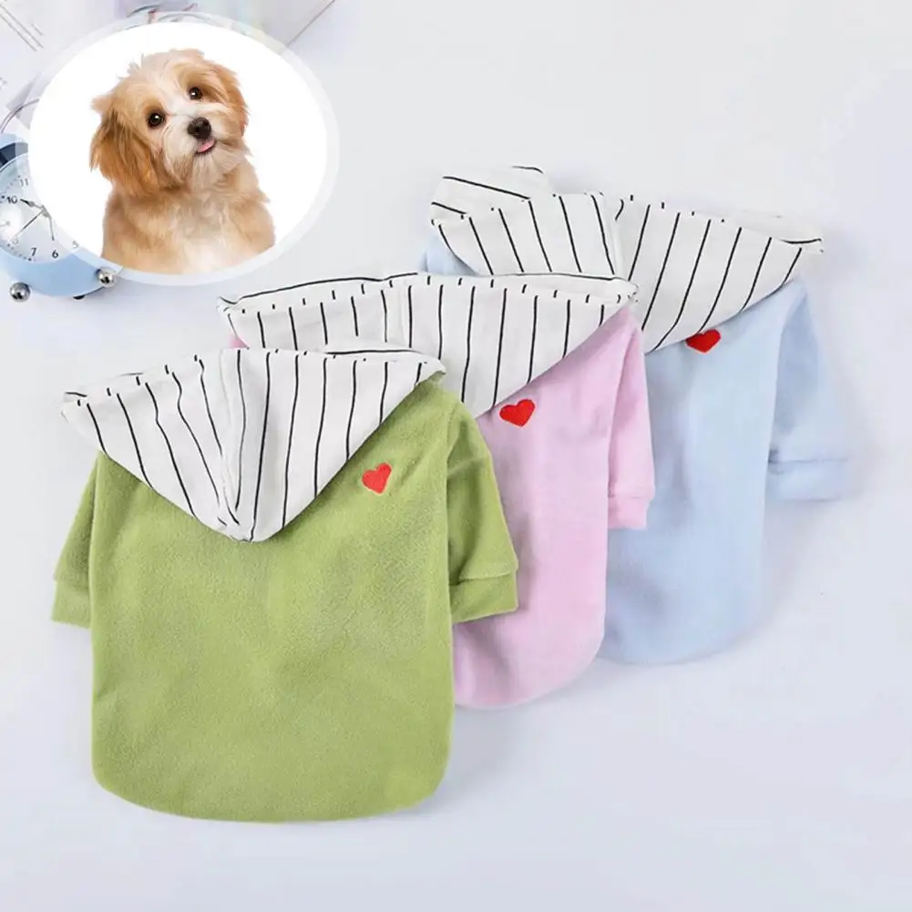 

Pet Hoodie Durable Soft Texture Love-heart Print Warm Dogs Hooded Sweatshirt Pet Supplies Pet Sweatshirt Pet Pullover