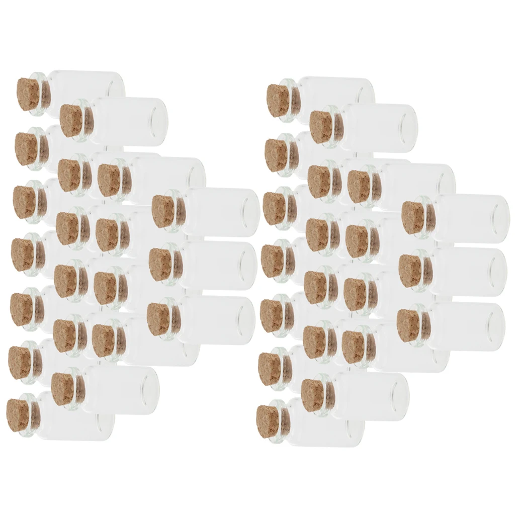 40 x Small 10ml Mini Cork Stopper Glass Vial Jars Drifting Wishing Bottles | Красота и здоровье