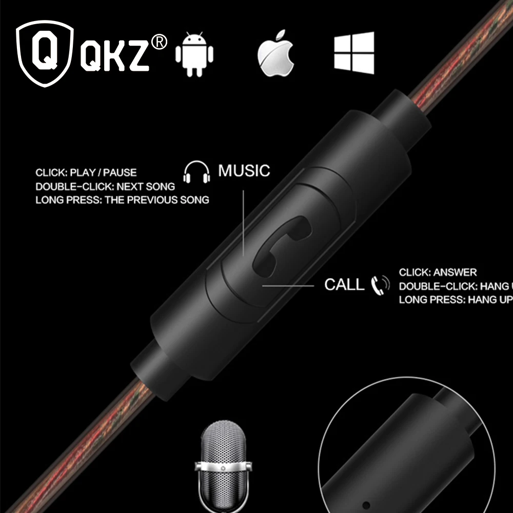 Наушники QKZ KD4 fone de ouvido Mini Dual Driver оригинальные гибридные наушники с двойным