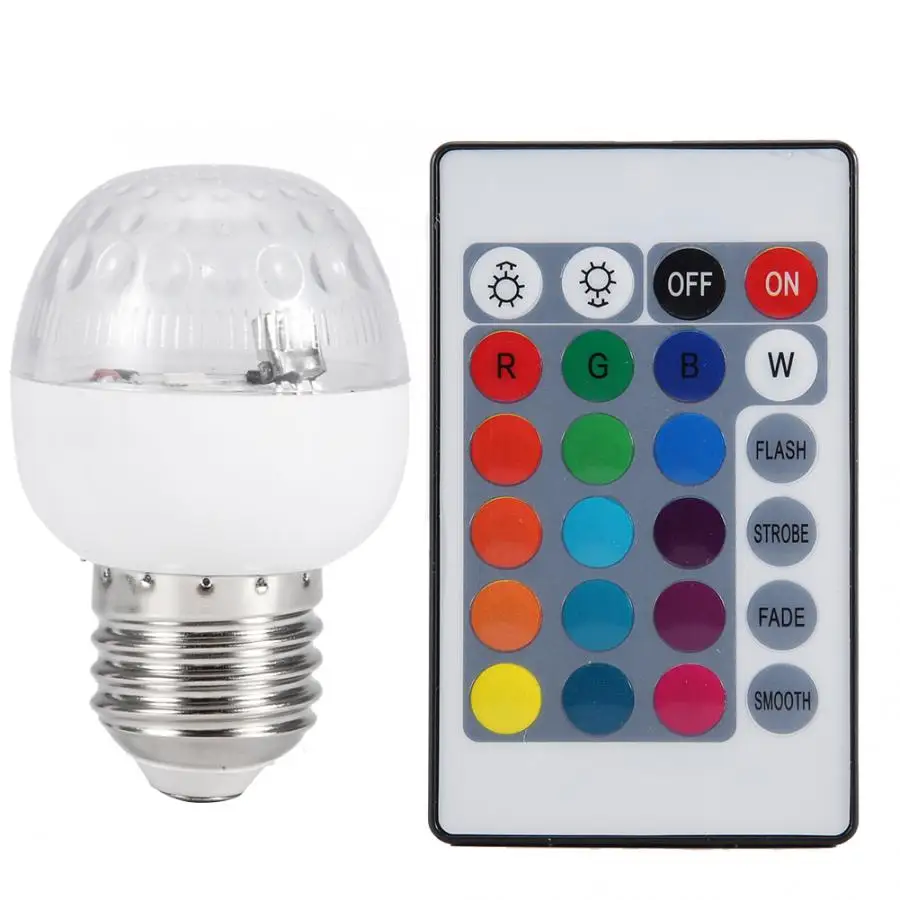E14 AC85 265V 3 Вт E27 RGB светодиодный светильник яркие украшения для вечеринки с пультом