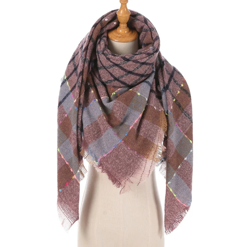 Треугольный Женский кашемировый шарф шали и палантины вязаное одеяло шейный