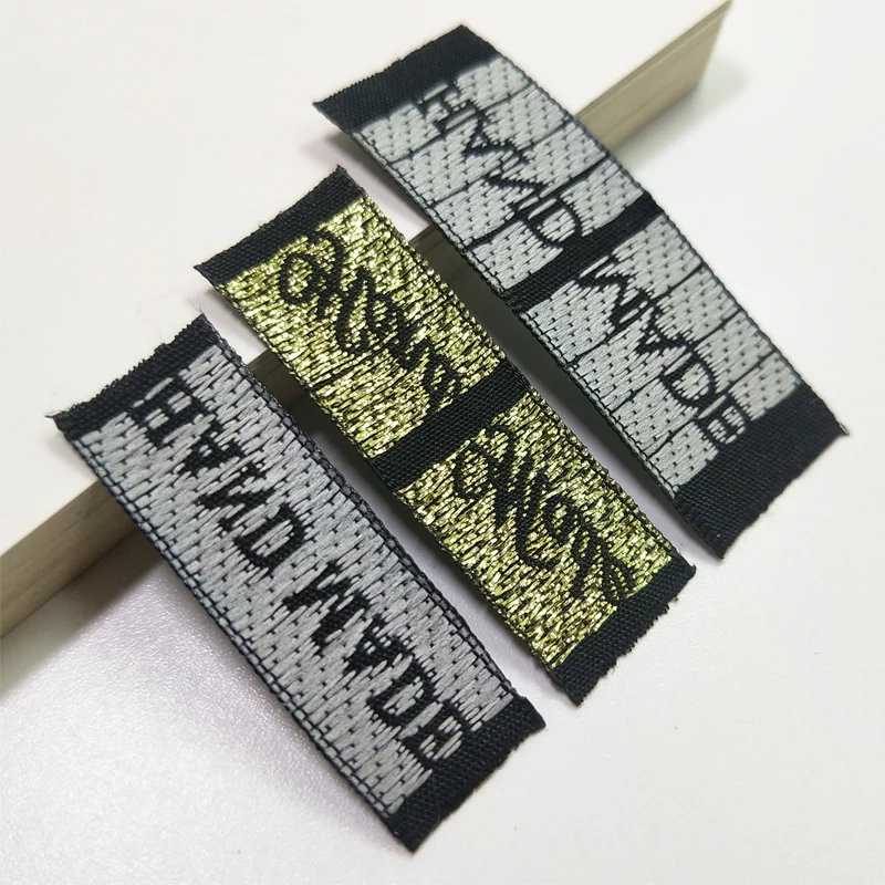 100 шт красный хлопковые тканые бирки ручной работы с буквенным рисунком Шлепанцы