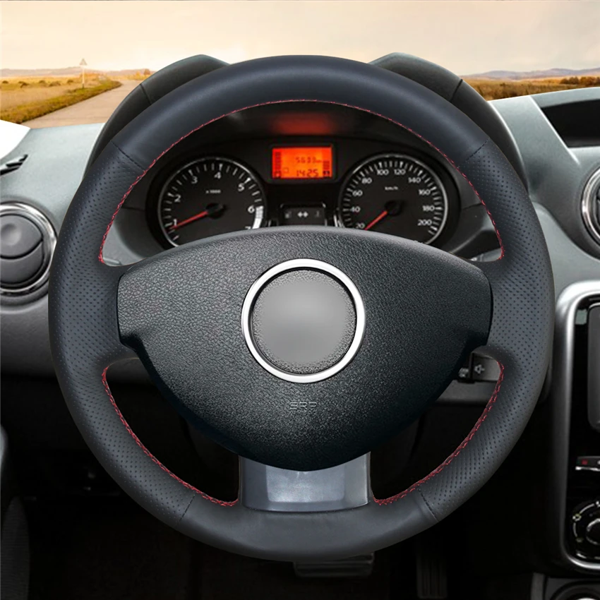 MEWANT Black Artificial Leather Car Steering Wheel Cover for Renault Duster Dacia 2011 2012 2013 2014 2015 | Автомобили и