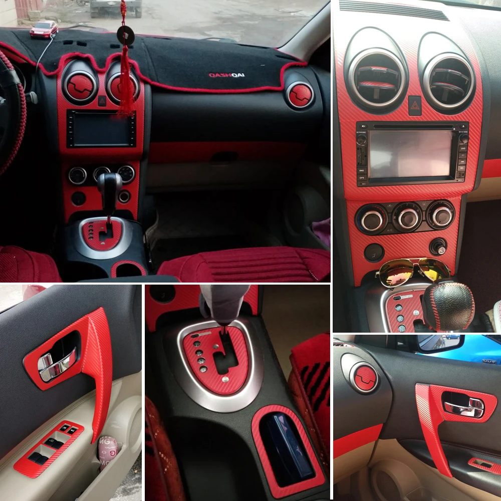 Наклейки из углеродного волокна 5dдля Nissan Qashqai 2006 2015 j10интерьер Центральная панель