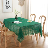 retro american round tablecloth knitted hollow literary coffee table tablecloth table cover shooting background cloth