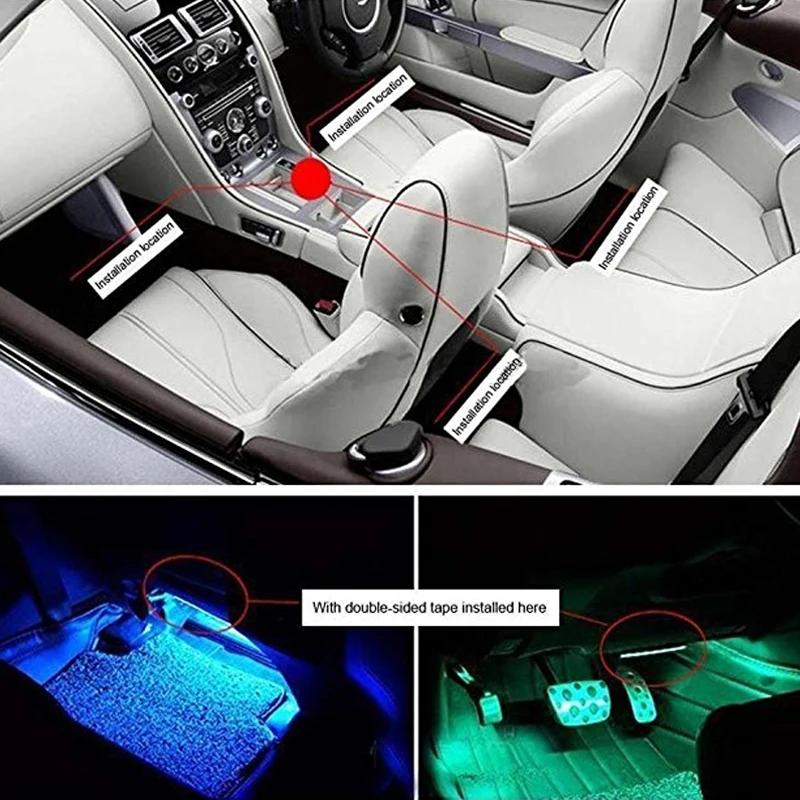 Автомобильный интерьерный неоновый светильник СВЕТОДИОДНЫЙ многоцветный RGB голосовой датчик Звук Музыка Управление Декор декоративная лампа автомобильный светильник ing 12 В