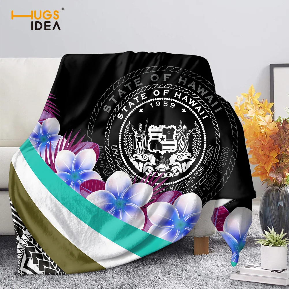 

HUGSIDEA Hot Selling Top Blankets STATE OF HAWAII Brand Design Females Children Fleece Sofa Blanket For Bedroom Autumn Quilt