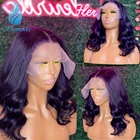 Волосы Shumeida фиолетового цвета, 13 х4, парики с детскими волосами перуанские, неповрежденные, 4 х4, парики для чернокожих женщин, предварительно выщипанные
