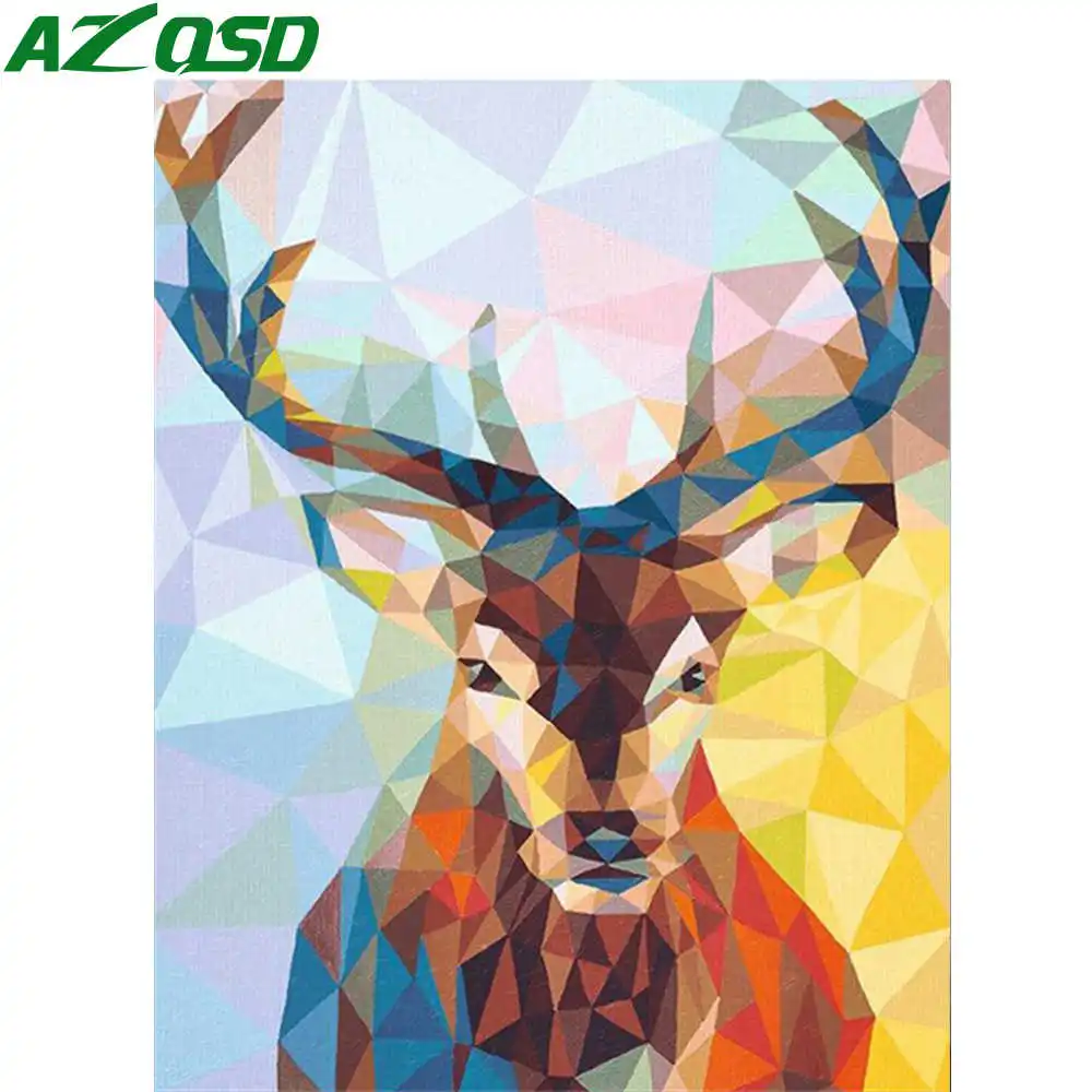 

AZQSD DIY Краски ing по номерам Жираф акриловые Краски Гостиная домашний декор Раскраска по номерам с мультипликационным принтом на картины на х...