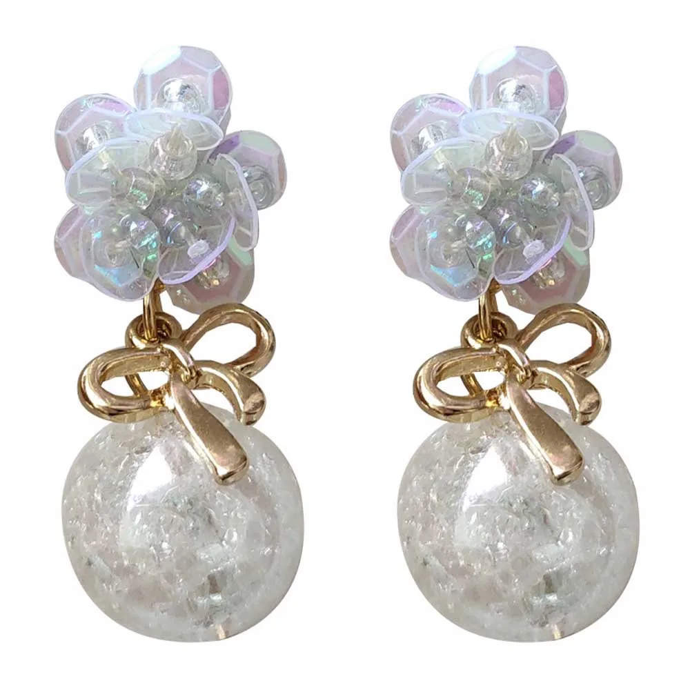 

Han Edition Earrings Fashionable Individual Character Lovely Temperament Beads Pendant Stud Earrings Female Of Fine Jewelry