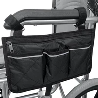 2022 new portable wheelchair storage bag outdoor wheelchair side pouch storage bag armrest pocket organizer holder hot