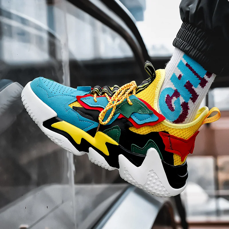 Кроссовки мужские массивные эластичные дышащие для взрослых модная