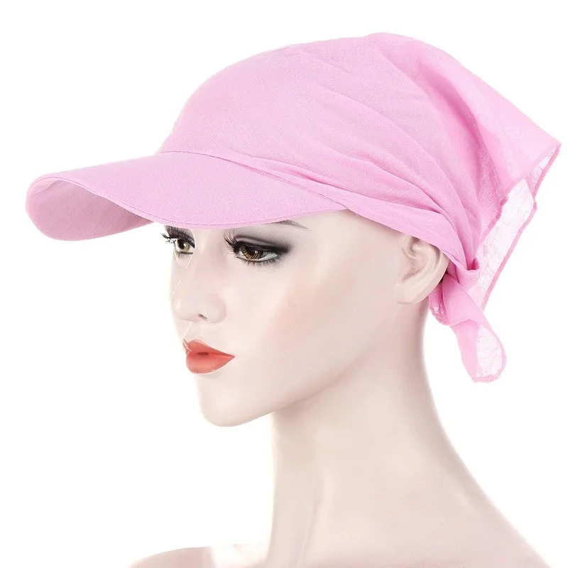 

Hats Fashion New European And American Summer Pure Color Candy Color Outdoor Windproof Sunscreen with Brim Cotton Print Scarf156