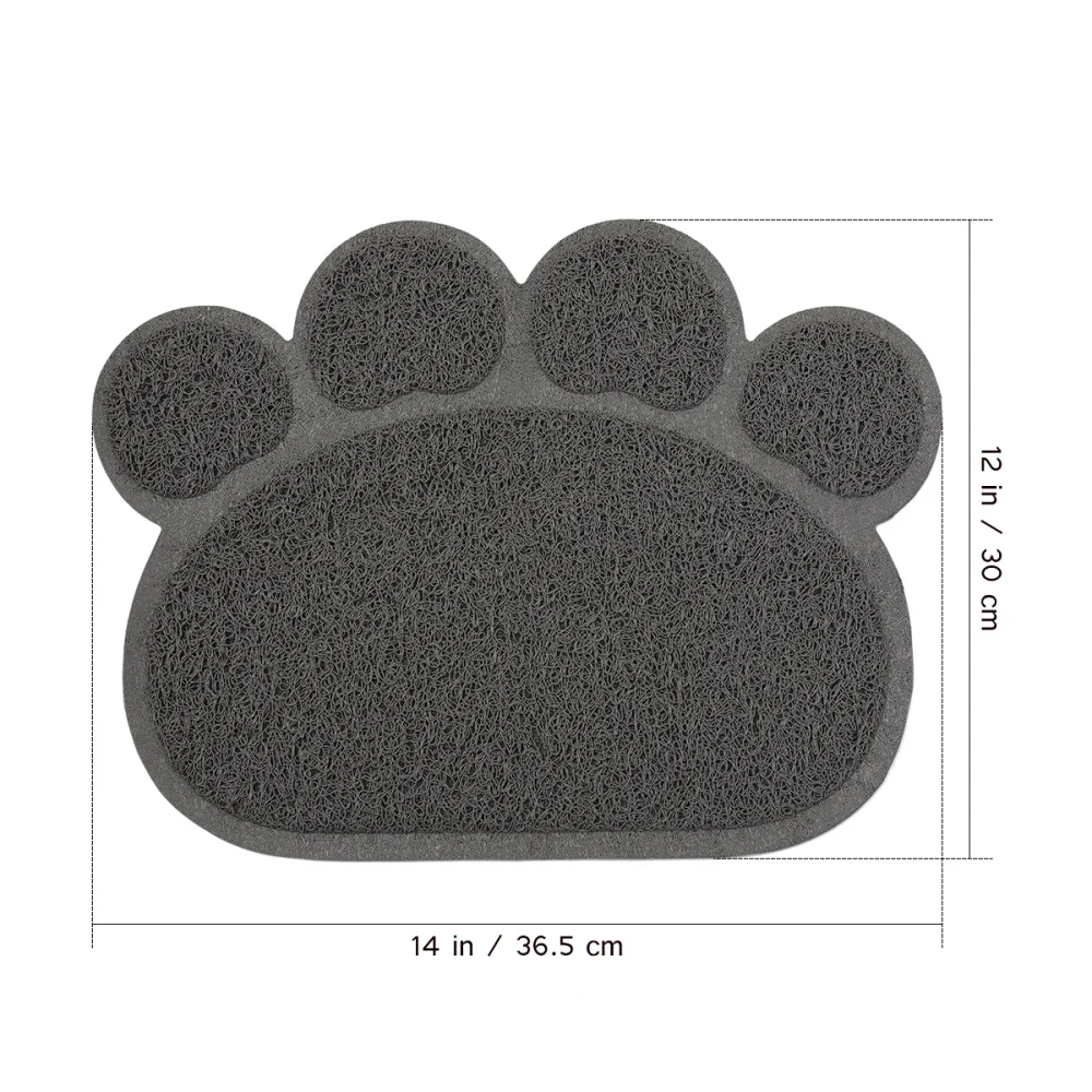 

UEETEK Cat Litter Mat Non-slip Pet Paw Shape Mat Pet Dog Cat Puppy Kitten Dish Bowl Food Water Placemat Mat 30*40cm