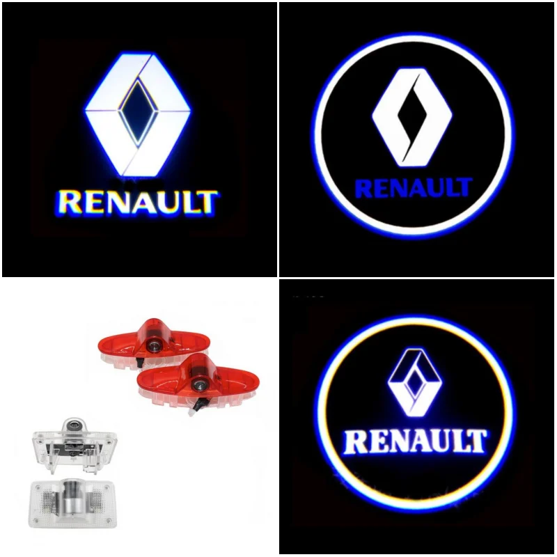 2 шт. Автомобильный светодиодный логотип на дверь светильник для Renault Koleos Laguna Magane