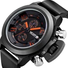 Часы MEGIR Мужские кварцевые в стиле милитари, модные спортивные водонепроницаемые повседневные наручные, с большим циферблатом, с силиконовым ремешком