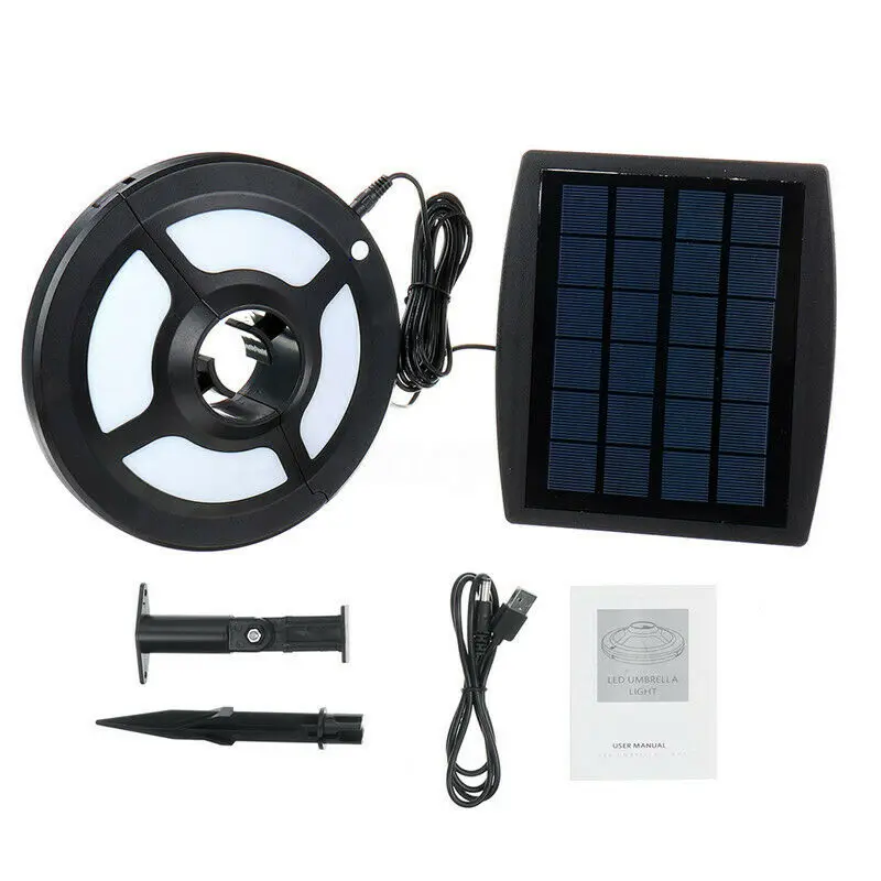 Светодиодный зонтик на солнечной батарее для кемпинга отдыха с USB зарядкой |