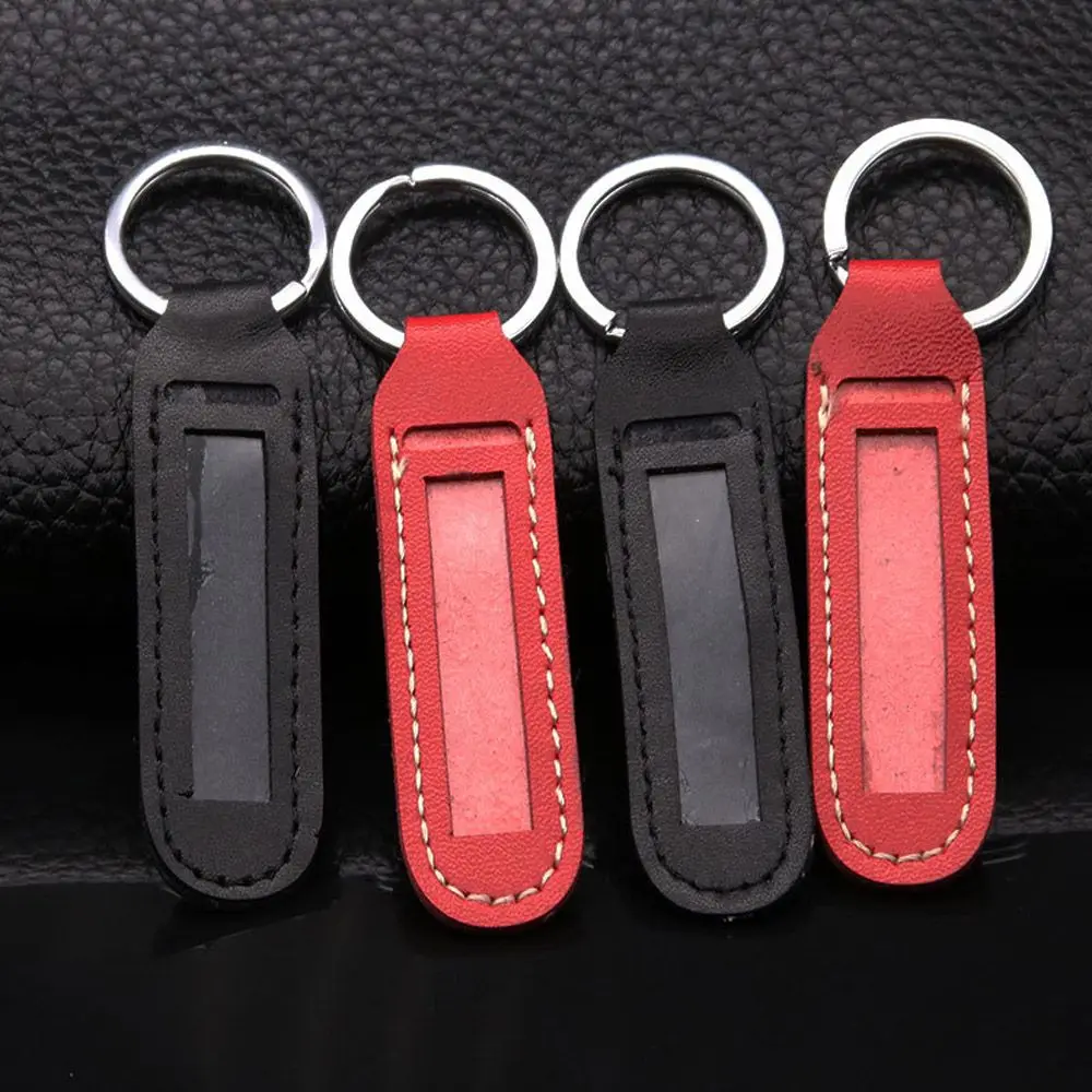 Leather Anti-lost Phone Number Plate Car Keychain Pendant Auto Vehicle Card Keyring Key Chain Interior |