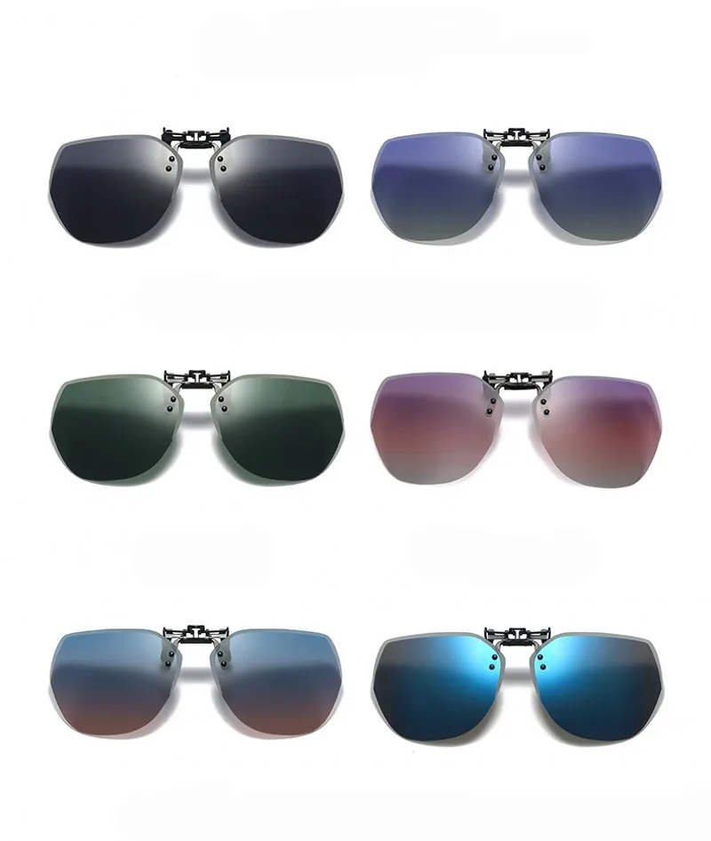 

Polarized Clip on Sunglasses Women Men Frameless Filp Up Sunglasses for Prescription Glasses UV400