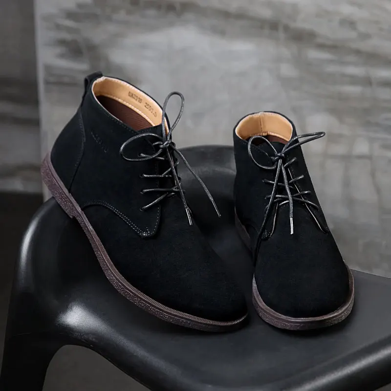 Vanmie/мужские ботинки Сезон осень зима Мужские ботильоны с высоким берцем Кожаная