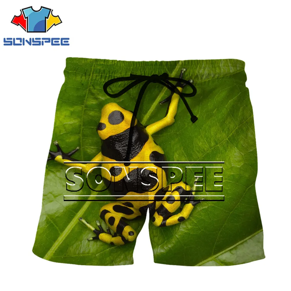 

SONSPEE Large Size 3D Printing Men Shorts Frog Color Funny Retro Fashionable Minority New Trend Outdoor Cool Street Lace Shorts