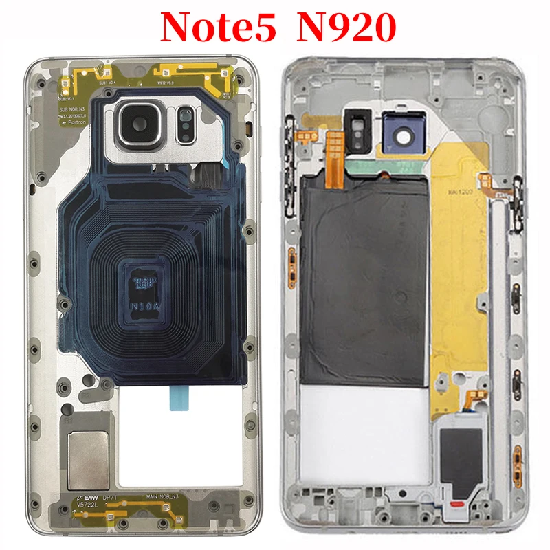 Средняя рамка для Samsung Note 5 N920 N920F средняя пластина корпус Корпус с боковой кнопкой
